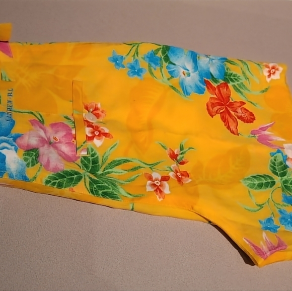 Ralph Lauren Petite Floral Hawaiian Tropical Linen Shorts - Picture 15 of 15